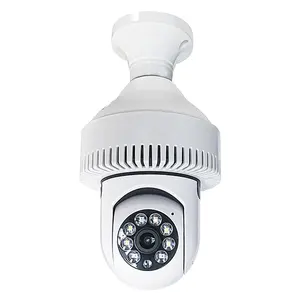 Telecamera remota per interni rilevatore di fumo E27 versione notturna sicurezza domestica WiFi telecamera PTZ rilevatore di allarme fumo E27 lampadina fotocamera