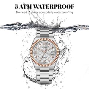 Montre mécanique automatique personnalisée pour hommes, haute qualité, style japonais, étanche, bracelet en acier argenté avec cadran, OEM - Product Image 3