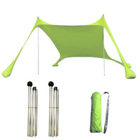 Auvent de plage pare-soleil tente de plage avec sac de sable de qualité Lycra Nylon tissu poteaux en fer-abri parfait pour le soleil