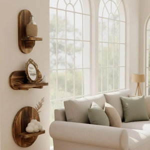 Hiện Đại Sang Trọng Hình Bầu Dục Bằng Gỗ Kệ Nổi Tường Kệ Gỗ Thẩm Mỹ Trang Trí Nội Thất Mộc Mạc Quốc Gia Phòng Trang Trí Nội Thất - Product Image 4