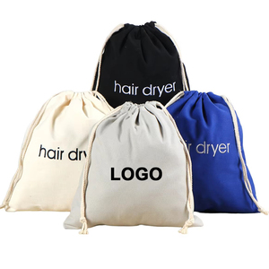 Custom Logo Durable Linen Canvas Cotton Drawstring Bag Eco-Friendly Double Drawstring Closure Reusable Storage Pouch - Product Image 1