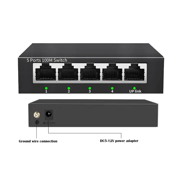 Factory direct supply Fast Unmanaged 5-port 10/100m Ethernet Hub Mini Network Switch
