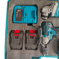 Ensemble d'outils de travail du bois en plastique Ensemble d'outils sans fil au lithium-ion 3 pièces Clé électrique Perceuse électrique Meuleuse d'angle