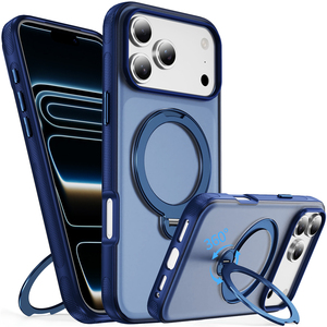 for iphone 17 16 pro pc tpu <b>phone</b> case with <b>ring</b> kickstand,for iphone 17 pro max case with stainless steel stand - Product Image 1