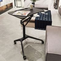 Tables d'appoint pliables Sunshine sur mesure avec élévateur pneumatique, en alliage d'aluminium et surface en bois, bureaux d'ordinateur mobiles écologiques