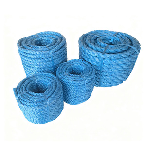 Cuerda <span class=keywords><strong>de</strong></span> PP Azul <span class=keywords><strong>de</strong></span> 8 mm y 30 m, Resistente a los Rayos UV, Ligera, Flotante, con Película <span class=keywords><strong>de</strong></span> PP Dividida, 3 Hilos Trenzados - Product Image 2