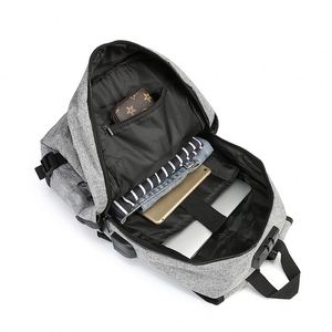 Custom Logo Unisex <b>Black</b> Nylon Oxford Leather Bag Laptop Office <b>Backpack</b> for <b>Men</b> - Product Image 4