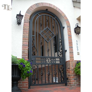 <span class=keywords><strong>Portail</strong></span> d'entrée principal en fer forgé sur mesure TL, <span class=keywords><strong>portail</strong></span> de jardin en fer forgé, portails de cour en métal noir pour entrées cintrées - Product Image 6