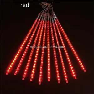 Schlussverkauf LED Meteor-Regentropfen-Lichter Rot 8 Rohre wasserdicht für Bäume Urlaub Weihnachtsbeleuchtung Dekorationen