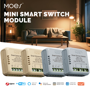 MOES Mini Tuya WiFi/Zigbee Smart Switch Modul Plastik DIY 1/2 Gang Remote Control untuk Penggunaan Hotel, Bekerja dengan Alexa & Google Home - Product Image 2