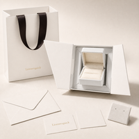 Lionwrapack Nouveau Coffret à Bijoux Magnétique Double Ouverture Personnalisable Logo Écologique Recyclable avec Sac en Papier