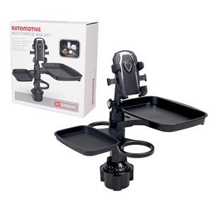 Bandeja de mesa de comedor de coche ABS giratoria multifuncional de 360 grados, portavasos frontal para almacenamiento de espacio pequeño, plato de cena para bebidas - Product Image 3