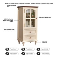 Meuble TV rétro en bois massif de style américain avec rangement réglable, multifonctionnel, entièrement meublé pour salon