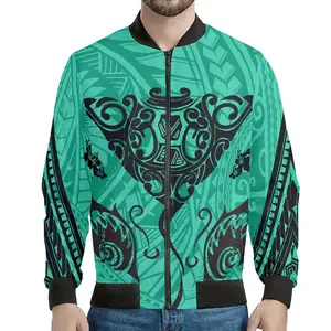 Wholesale Factory Price Stylish Winter Bomber Jacket Tribal Pattern Printing Custom Your Design Windproof Jacket For Men