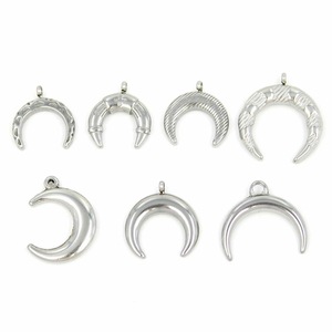 Anno Jewelry - Colgante de Luna Creciente de Acero Inoxidable, Superficie Lisa, Conector para Joyería DIY - Product Image 1