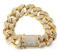 HIP HOP Cubain Chian 16K 18K Or Blanc Lab Grown Diamant Bracelet Collier Cadeau Fête Hommes Femmes Personnalisé