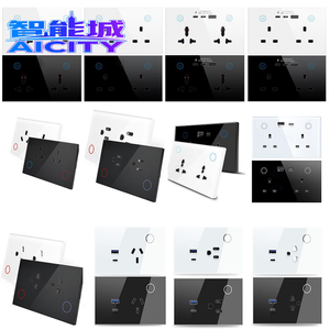 Prise murale intelligente Tuya SQ 2026 avec chargeur USB, Zigbee et Wi-Fi, type C et USB, courant nominal 16A, <span class=keywords><strong>2</strong></span> prises CA et <span class=keywords><strong>2</strong></span> ports USB-A - Product Image 1