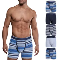 Hot Koop In Amanzon Katoen/Spandex Strepen Comfortabele Mannen Ondergoed Boxer Voor Dagelijks Gebruikt