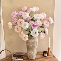 Fleurs artificielles de pivoine à 6 têtes, faites à la main, réalistes et esthétiques, pour la décoration de mariage et de table, effet toucher réel, vente en gros