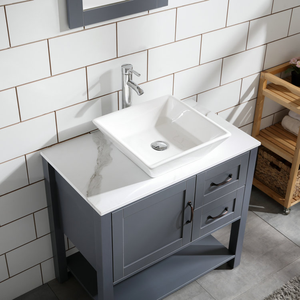 Tocador de baño moderno con fregadero y función de bisagras de cierre suave - Product Image 1