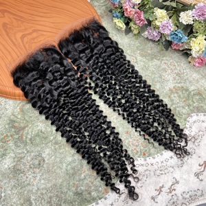 Lace HD transparente pré-épilée 5x5 13x4 13x6, cheveux humains vietnamiens 100% non traités, bouclés profonds, frontal <span class=keywords><strong>et</strong></span> closure - Product Image 1