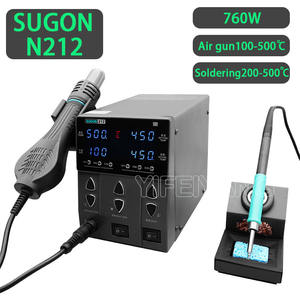 SUGON 8630Pro 1300W N202 220V N212 110V Pistolet à air chaud Affichage numérique BGA Station de reprise Buse incurvée Station de dessoudage de soudage - Product Image 4