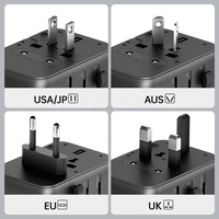 Kompakt Hepsi Bir Arada Evrensel Seyahat Adaptörü, Çift USB Girişli, Dünya Çapında Uluslararası Priz Dönüştürücü (ABD, AB, İngiltere, Avustralya için)