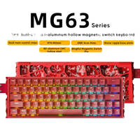 Clavier de jeu mécanique magnétique IROK MG63 63% RT0.001 mm 8K 0.07 ms de latence, clavier de jeu filaire RGB en aluminium creux