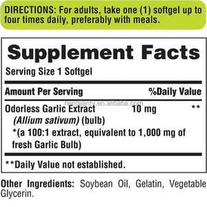GMP, suministrado de fábrica, extracto de aceite de ajo orgánico, suplementos alimenticios de gel suave, cápsulas blandas - Product Image 2