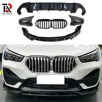 Kit carrosserie en fibre de carbone pour BMW X1 F48 LCI : Lame avant, jupes latérales, diffuseur arrière, spoiler de toit, calandre, coques de rétroviseurs, spoiler arrière