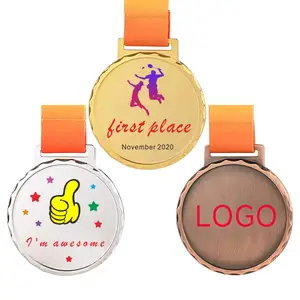 Qiuyan Cultura Fabricante Venta al por mayor LOW MOQ Impresiones LOGO Metal Craft Race Award Logotipo personalizado Deporte Medalla en blanco Regalo