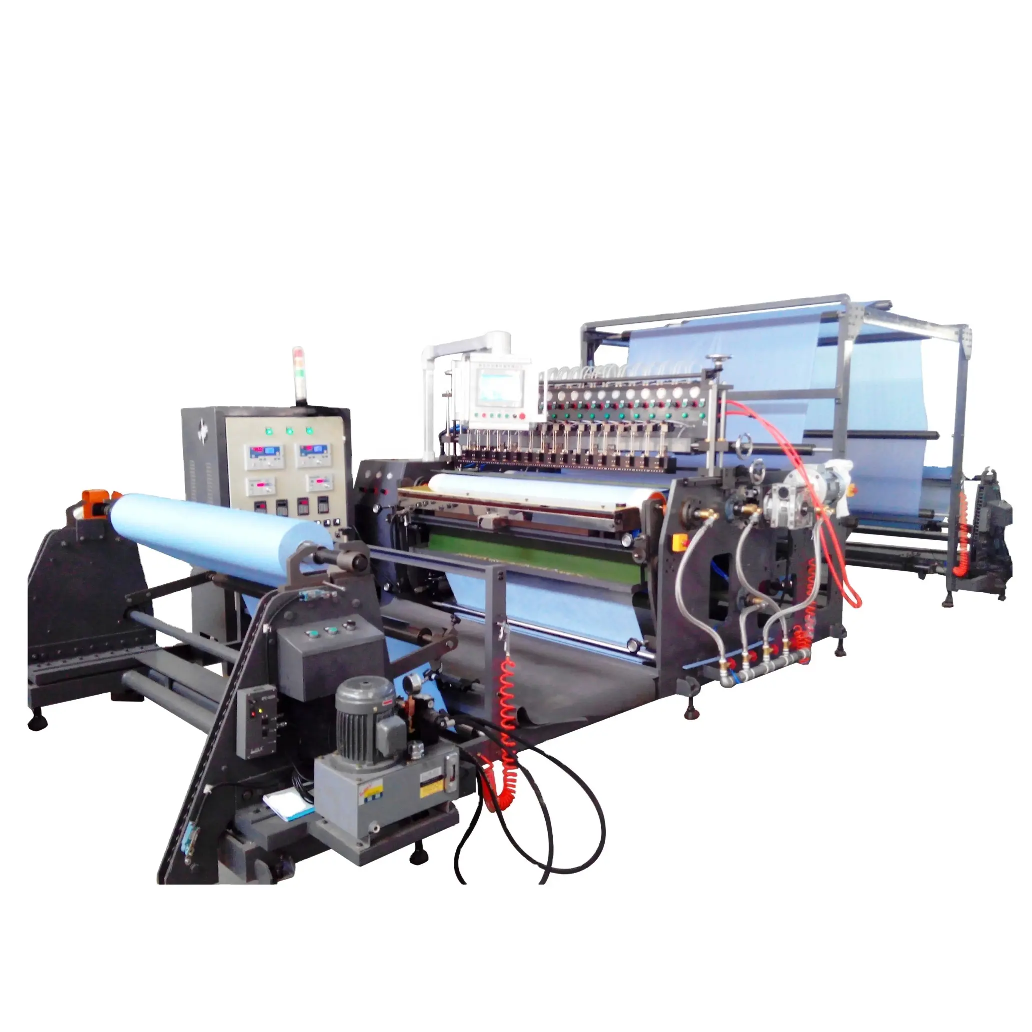 Full automatic Hot melt glue spray nozzle coating machine for non woven fabric laminating with breathable pe film surgical gown