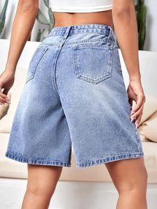 Fabricant de Jeans Été Personnalisé <span class=keywords><strong>Femme</strong></span> <span class=keywords><strong>Jean</strong></span> Large Décontracté Taille Haute Délavé Uni Baggy Jorts <span class=keywords><strong>Short</strong></span> <span class=keywords><strong>en</strong></span> <span class=keywords><strong>Jean</strong></span> - Product Image 4