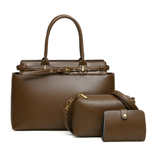 Ensemble de sacs à main pour femmes, 3 pièces, grande capacité, décontracté, imperméable, sac à main pour le travail, sac bandoulière, portefeuille court, fermeture à glissière - Product Image 2