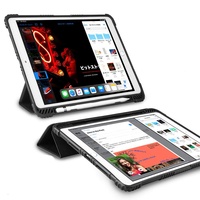 Nouvelle idée 2024 Style anti-choc Triple support pliable basique Ipad 10.5 pouces Folio Apple tablette couverture complète haute élastique TPU