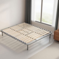 Sommier de lit pour tout-petit en métal à structure scientifique avec lattes de support courbées, respectueux de la colonne vertébrale, écologique et durable