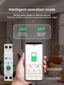 Interrupteur intelligent de disjoncteur <span class=keywords><strong>Tasmota</strong></span> API Metering Wifi ESP8685 1P 63A DIN pour rail, mini interrupteur de commande à distance sans fil - Product Image 6