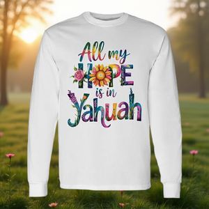 Camiseta de manga larga All My Hope Is In Yahuah, fe espiritual para los creyentes - Product Image 3