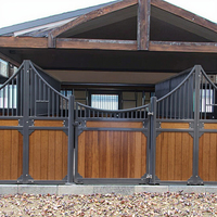 Establo para Caballos WINHORSE, Puertas para Establos, Estructura de Acero Galvanizado en Caliente HDG, Establo para Caballos con Panel de Bambú