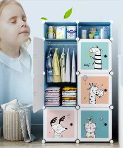 <span class=keywords><strong>Armoire</strong></span> pour Enfants Simple en <span class=keywords><strong>Plastique</strong></span>, Petite Garde-robe de Rangement pour Bébé Garçon ou Fille, pour Chambre à Coucher - Product Image 3