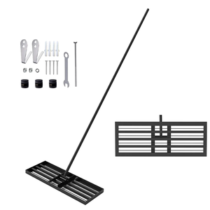 Râteau de nivellement de pelouse en acier inoxydable au design innovant, facile à assembler avec poignée ergonomique réglable, accessoire pour outils de jardin - Product Image 2