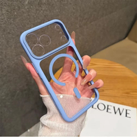 Coque magnétique transparente pour iPhone 18 Pro Max, coque rigide bordeaux pour iPhone 18 Pro Max