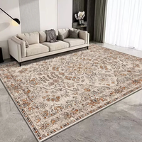 Tapis de style persan en polyester, lavable, antidérapant, à motif floral, pour salon, bureau à domicile et usage commercial