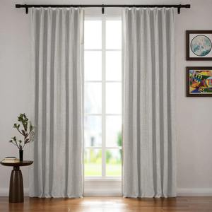 ستائر عازلة للصوت ومقاومة للماء بلون موحد وتشبه الكتان، ستائر فاخرة معتمة 100% بوليستر بتصميم عصري للاستخدام التجاري - Product Image 2