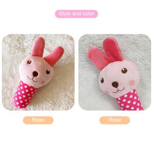New Cartoon Animal Shaped Squeaky Dog Chew Toys Durable <b>Plush</b> Bite-Resistant Molar Toy Rose Red Stick Rabbit for Pets - Product Image 3