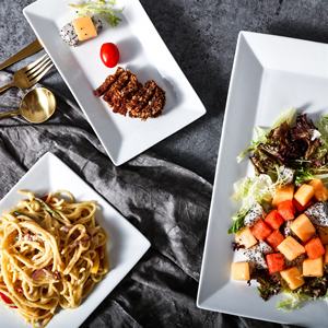 لوحة مربعة لاستخدام مطاعم الفندق بيضاء الأعلى مبيعًا منتجات صينية أطباق من السيراميك أطباق مساعدة لحفلات الزفاف - Product Image 6