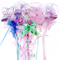 Palos mágicos de iluminación LED para niños, varita mágica, globos bobo brillantes con una bola intermitente, palo mágico de princesa