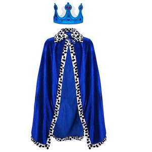 Kings Prince Crown y Red Cape Medieval King Prince Fancy Dress Up Outfits para Halloween - Product Image 2