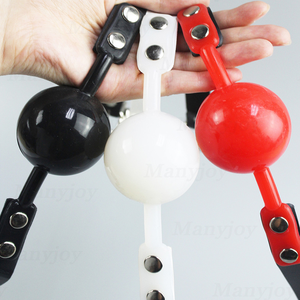 Solide Silicone Bouche Gag Ball PU Bande De Cuir BDSM Bondage Oral Fixe Pet Cosplay Retenue Sex Toy pour Couple Adulte Jeu - Product Image 1