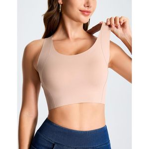Soutien-gorge de sport sans fil pour femmes, soutien-gorge de yoga sans couture rembourré à dos nageur et col rond avec coussinets amovibles, en Spandex et Nylon - Product Image 4